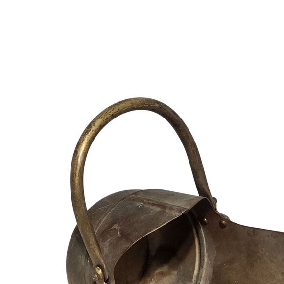 Antique Vintage Brass Coal Scuttle with Handle Mini 8 inches - Picture 14 of 14